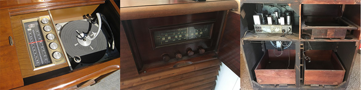 Three older console stereos for repair …  two of them are tube models from the late 50’s